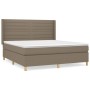 Box spring bed with taupe gray fabric mattress 180x200 cm by , Beds and slatted bases - Ref: Foro24-3132093, Price: 659,14 €,...