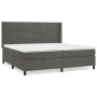 Box spring bed with dark gray velvet mattress 200x200 cm by , Beds and slatted bases - Ref: Foro24-3132760, Price: 696,40 €, ...