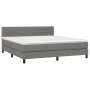 Boxspringbettmatratze und LED-Leuchten dunkelgrauer Stoff 180x200 cm von , Betten und Lattenroste - Ref: Foro24-3133254, Prei...