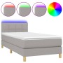 Cama box spring con colchón tela y LED gris claro 90x190 cm de , Camas y somieres - Ref: Foro24-3133677, Precio: 324,55 €, De...