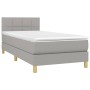 Box spring bed with fabric mattress and light gray LED 90x190 cm by , Beds and slatted bases - Ref: Foro24-3133677, Price: 32...