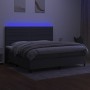 Cama box spring colchón y luces LED tela gris claro 200x200 cm de , Camas y somieres - Ref: Foro24-3134982, Precio: 698,80 €,...