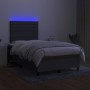 Cama box spring con colchón y LED tela gris oscuro 120x200 cm de , Camas y somieres - Ref: Foro24-3134942, Precio: 444,55 €, ...