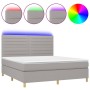 Cama box spring colchón y luces LED tela gris claro 180x200 cm de , Camas y somieres - Ref: Foro24-3135533, Precio: 622,55 €,...