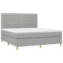 Box spring bed mattress and LED lights light gray fabric 180x200 cm by , Beds and slatted bases - Ref: Foro24-3135533, Price:...