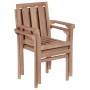 Stackable garden chairs, 2 units, solid teak wood by vidaXL, Garden chairs - Ref: Foro24-43041, Price: 228,73 €, Discount: %