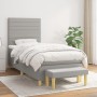 Box spring bed with light gray fabric mattress 100x200 cm by , Beds and slatted bases - Ref: Foro24-3137213, Price: 388,52 €,...