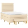 Cama box spring con colchón tela color crema 120x200 cm de , Camas y somieres - Ref: Foro24-3137226, Precio: 455,98 €, Descue...