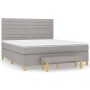 Box spring bed with light gray fabric mattress 180x200 cm by , Beds and slatted bases - Ref: Foro24-3137253, Price: 652,64 €,...