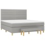 Box spring bed with light gray fabric mattress 180x200 cm by , Beds and slatted bases - Ref: Foro24-3137253, Price: 652,64 €,...