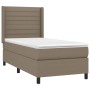 Boxspringbett mit Matratze und LED-Leuchten taupegrauer Stoff 90x200 cm von , Betten und Lattenroste - Ref: Foro24-3138369, P...