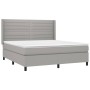 Box spring bed mattress and LED lights light gray fabric 180x200 cm by , Beds and slatted bases - Ref: Foro24-3138413, Price:...