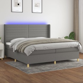 Cama box spring colchón y luces LED tela gris claro 200x200 cm de , Camas y somieres - Ref: Foro24-3138982, Precio: 597,85 €,...