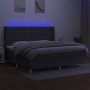 Box spring bed mattress and LED lights light gray fabric 200x200 cm by , Beds and slatted bases - Ref: Foro24-3138982, Price:...