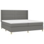 Box spring bed mattress and LED lights light gray fabric 200x200 cm by , Beds and slatted bases - Ref: Foro24-3138982, Price:...