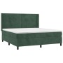 Box spring bed with mattress and LED dark green velvet 180x200cm by , Beds and slatted bases - Ref: Foro24-3139640, Price: 66...