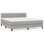 Box spring bed with light gray fabric mattress 180x200 cm by , Beds and slatted bases - Ref: Foro24-3140153, Price: 519,01 €,...