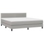 Box spring bed with light gray fabric mattress 180x200 cm by , Beds and slatted bases - Ref: Foro24-3140153, Price: 519,01 €,...