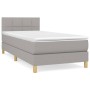 Box spring bed with light gray fabric mattress 90x200 cm by , Beds and slatted bases - Ref: Foro24-3140585, Price: 289,64 €, ...