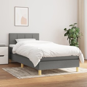 Box spring bed with dark gray fabric mattress 80x200 cm by , Beds and slatted bases - Ref: Foro24-3140570, Price: 254,52 €, D...