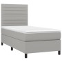 Box spring bed with light gray fabric mattress 90x200 cm by , Beds and slatted bases - Ref: Foro24-3141825, Price: 322,94 €, ...