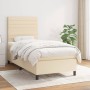 Cama box spring con colchón tela color crema 100x200 cm de , Camas y somieres - Ref: Foro24-3141838, Precio: 389,45 €, Descue...