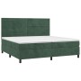 Cama box spring con colchón terciopelo verde oscuro 200x200 cm de , Camas y somieres - Ref: Foro24-3143106, Precio: 667,99 €,...