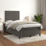 Box spring bed with dark gray velvet mattress 120x200 cm by , Beds and slatted bases - Ref: Foro24-3143074, Price: 404,97 €, ...