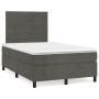 Box spring bed with dark gray velvet mattress 120x200 cm by , Beds and slatted bases - Ref: Foro24-3143074, Price: 424,35 €, ...