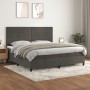 Box spring bed with dark gray velvet mattress 200x200 cm by , Beds and slatted bases - Ref: Foro24-3143104, Price: 685,34 €, ...