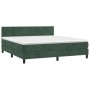 Cama box spring con colchón terciopelo verde oscuro 180x200 cm de , Camas y somieres - Ref: Foro24-3141380, Precio: 524,87 €,...