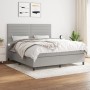 Cama box spring con colchón tela gris claro 180x200 cm de , Camas y somieres - Ref: Foro24-3141873, Precio: 588,99 €, Descuen...