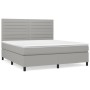 Box spring bed with light gray fabric mattress 180x200 cm by , Beds and slatted bases - Ref: Foro24-3141873, Price: 590,98 €,...