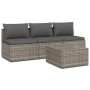 4-piece garden furniture set with gray synthetic rattan cushions by , Garden sets - Ref: Foro24-3157368, Price: 348,58 €, Dis...