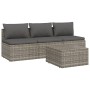 4-piece garden furniture set with gray synthetic rattan cushions by , Garden sets - Ref: Foro24-3157368, Price: 348,58 €, Dis...