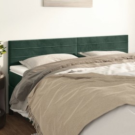 Cabeceros 2 unidades de terciopelo verde oscuro 90x5x78/88 cm de , Cabeceros y pies de cama - Ref: Foro24-346183, Precio: 61,...