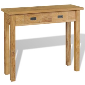 Mesa consola madera de teca maciza 90x30x80 cm de vidaXL, Mesas auxiliares - Ref: Foro24-244481, Precio: 303,99 €, Descuento: %