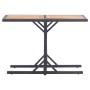 Solid acacia wood garden table with black synthetic rattan by , Garden tables - Ref: Foro24-46456, Price: 67,69 €, Discount: %