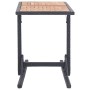 Solid acacia wood garden table with black synthetic rattan by , Garden tables - Ref: Foro24-46456, Price: 67,69 €, Discount: %