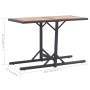 Solid acacia wood garden table with black synthetic rattan by , Garden tables - Ref: Foro24-46456, Price: 67,69 €, Discount: %