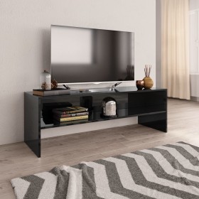 Glossy black plywood TV cabinet 120x40x40 cm by , TV Furniture - Ref: Foro24-800043, Price: 61,53 €, Discount: %