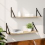 Wall shelves 2 units engineered wood Sonoma oak 80x25x25.5cm by , Shelves and shelves - Ref: Foro24-836339, Price: 37,95 €, D...