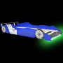 Children's bed in the shape of a racing car and LED 90x200 cm blue by vidaXL, Cribs and beds for children - Ref: Foro24-24393...