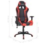 Silla de escritorio reclinable Racing de cuero artificial roja de vidaXL, Sillas de oficina - Ref: Foro24-20172, Precio: 192,...