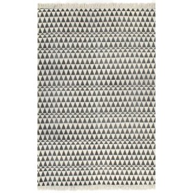 Alfombra de algodón Kilim 120x180 cm estampado negro/blanco de vidaXL, Alfombras - Ref: Foro24-246549, Precio: 30,93 €, Descu...