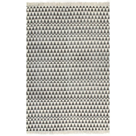 Alfombra de algodón Kilim 120x180 cm estampado negro/blanco de vidaXL, Alfombras - Ref: Foro24-246549, Precio: 30,93 €, Descu...