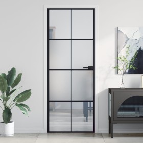 Interior black thin door glass and aluminum 76x201.5 cm by , Doors for the home - Ref: Foro24-155124, Price: 187,99 €, Discou...