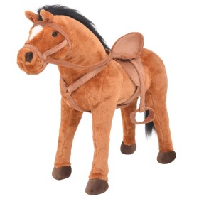 Brown stuffed standing toy horse by vidaXL, Stuffed animals - Ref: Foro24-91309, Price: 74,52 €, Discount: %