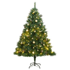 Artificial Christmas tree with hinges 300 LED and balls 180 cm by , Christmas trees - Ref: Foro24-3210398, Price: 147,43 €, D...