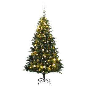 Artificial Christmas tree with hinges 300 LED and balls 180 cm by , Christmas trees - Ref: Foro24-3210387, Price: 162,10 €, D...